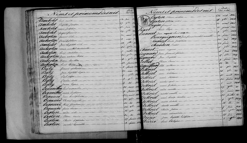 Cernay-en-Dormois. Table décennale 1823-1832