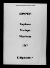 Sompuis. Baptêmes, mariages, sépultures 1767