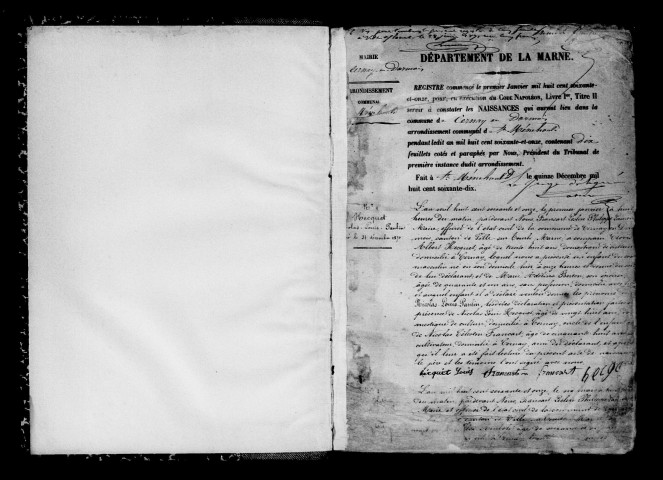 Cernay-en-Dormois. Naissances 1871-1891