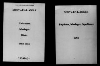 Sogny-en-l'Angle. Naissances, mariages, décès 1792-1812