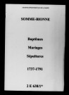 Somme-Bionne. Baptêmes, mariages, sépultures 1737-1791