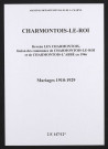 Charmontois-le-Roi. Mariages 1910-1929