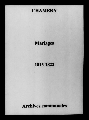 Chamery. Mariages 1813-1822