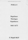 Poilly. Baptêmes, mariages, sépultures 1661-1673