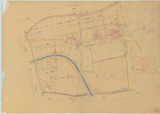 Juvigny (51312). Section B1 échelle 1/1250, plan mis à jour pour 1937, plan non régulier (papier)
