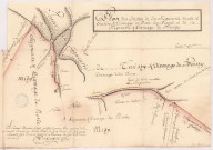 Plan des limittes de la seigneurie directe et foncière, et dixmage de Nesle lez repond et de la seigneurie et dixmage de Troissy, 5 août 1767.