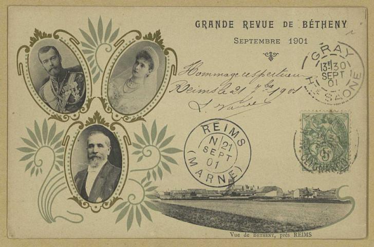 BÉTHENY. Grande revue de Bétheny (sept. 1901). Vue de Bétheny, près de Reims.