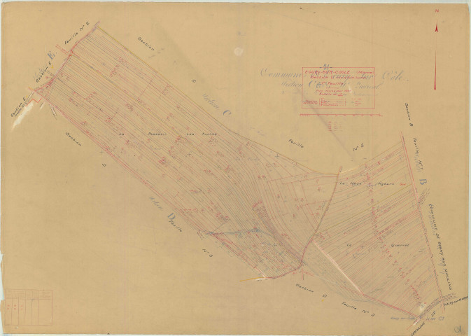 Écury-sur-Coole (51227). Section C1 échelle 1/2500, plan mis à jour pour 1939, plan non régulier (papier)
