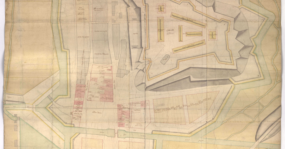 Plan de la ville de Ste Ménéhould dressé par Delaforce, 1724.