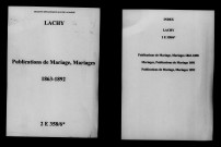 Lachy. Publications de mariage, mariages 1863-1892