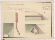 Plan coupe et élévation d'un pont à construire prés le village de Connantray, 1781.