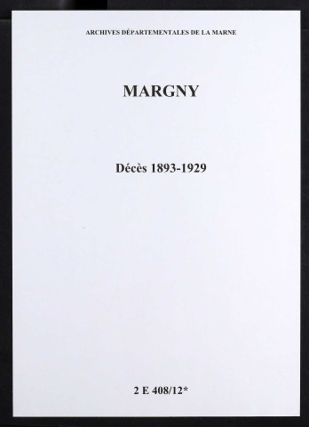 Margny. Décès 1893-1929