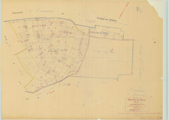 Faverolles-et-Coëmy (51245). Section A2 échelle 1/2000, plan mis à jour pour 1970, plan non régulier (papier).