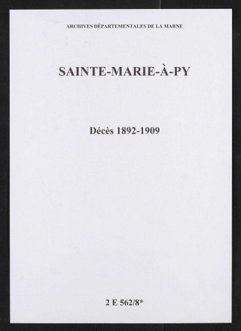 Sainte-Marie-à-Py. Décès 1892-1909