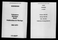 Sermiers. Naissances, mariages, décès, publications de mariage 1863-1872