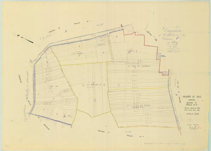 Villers-le-Sec (51635). Section C2 échelle 1/1250, plan mis à jour pour 1971, plan non régulier (papier)
