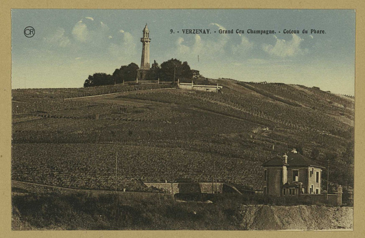 VERZENAY. -9-Grand Cru Champagne. Coteau du Phare. Reims Édition OR Ch. Brunel. [vers 1930] 