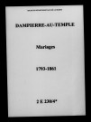 Dampierre-au-Temple. Mariages 1793-1861