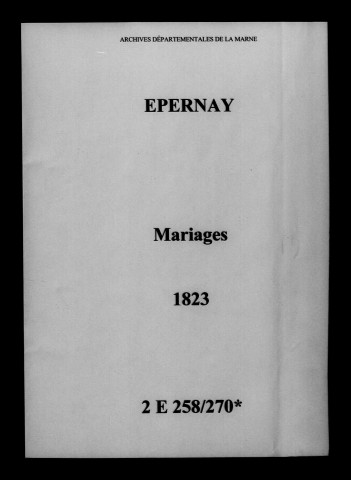 Épernay. Mariages 1823