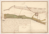 Plan figuratif des vignes terres prés maison et etangs et carpière dépendant du finage de la ferme du Pissotel, 1773.