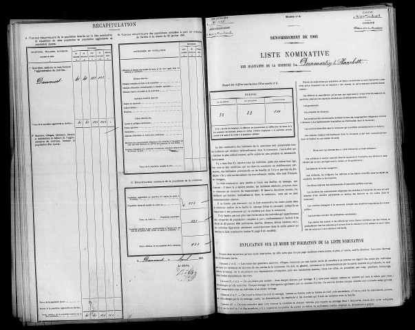 Chapelle-Felcourt (La). Dénombrement de la population 1901