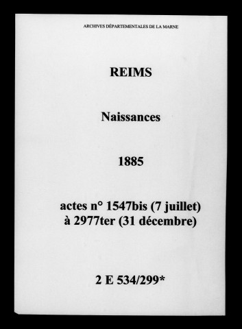 Reims. Naissances 1885