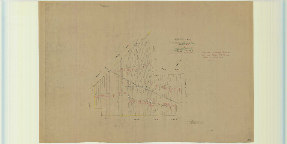 Val-des-Marais (51158). Morains (51383). Section B2 4 échelle 1/2000, plan mis à jour pour 1948 (ancienne section B2 4e partie), plan non régulier (papier)