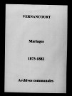 Vernancourt. Mariages 1873-1882