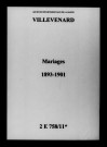 Villevenard. Mariages 1893-1901