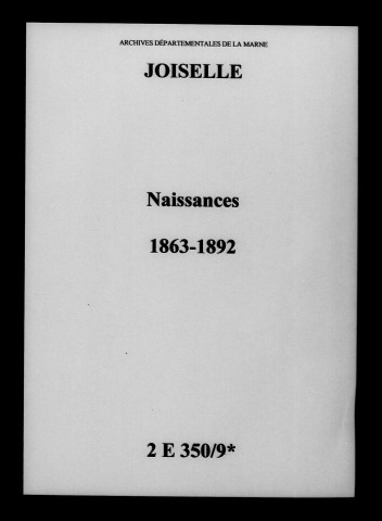Joiselle. Naissances 1863-1892
