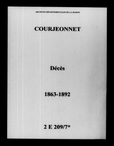Courjeonnet. Décès 1863-1892