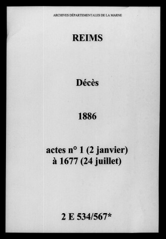 Reims. Décès 1886
