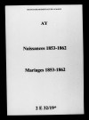 Ay. Naissances, mariages 1853-1862