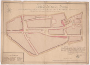 Plan de la ville de Fismes en 1782, copie certifiée conforme par le maire de Fismes en 1813.