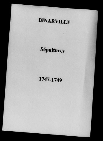 Binarville. Sépultures 1747-1792