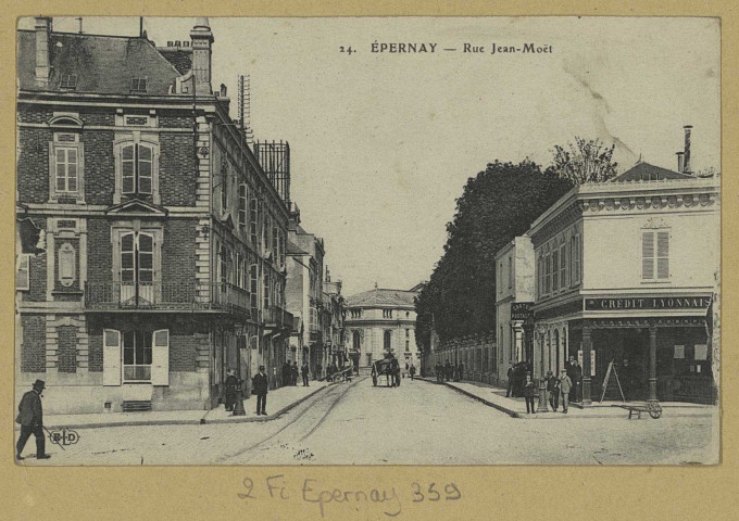 ÉPERNAY. 24-La rue Jean-Moët.
(75 - Parisimp. E. Le Deley).[vers 1918]