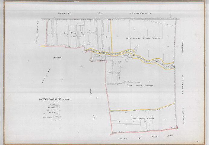 Heutrégiville (51293). Section A2 échelle 1/2500, plan révisé pour 1944, plan non régulier (papier).