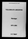 Villers-en-Argonne. Mariages 1871-1891