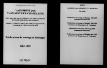 Vassimont-et-Chapelaine. Publications de mariage, mariages 1863-1892