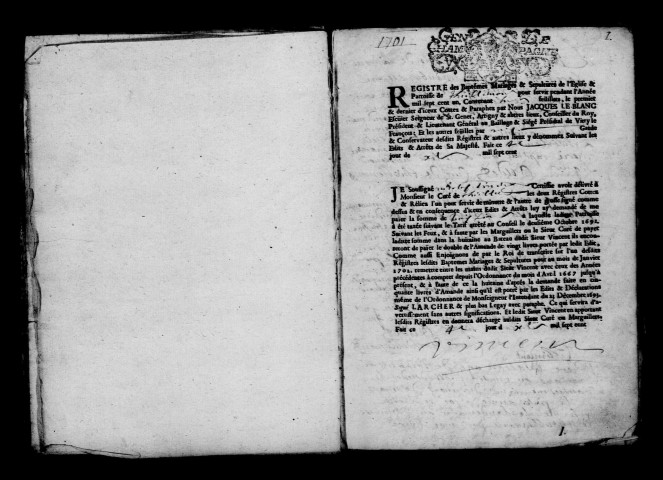 Thiéblemont. Baptêmes, mariages, sépultures 1701-1718