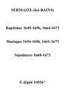 Sermaize-sur-Saulx. Baptêmes, mariages, sépultures 1645-1673