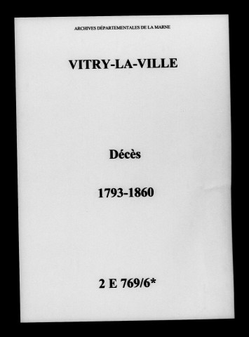 Vitry-la-Ville. Décès 1793-1860