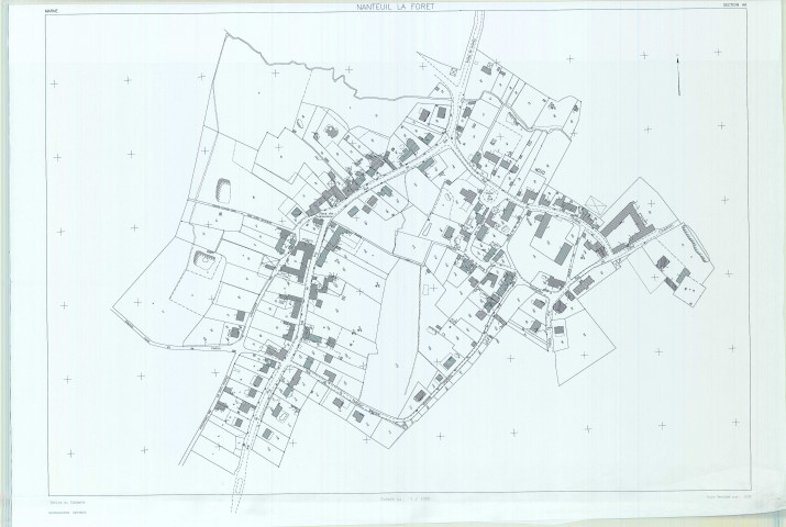 Nanteuil-la-Forêt (51393). Section AA échelle 1/1000, plan remanié pour 2009, plan régulier de qualité P4 (papier).