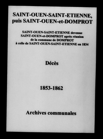 Saint-Ouen-Domprot. Décès 1853-1862