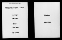 Nuisement-sur-Coole. Mariages, décès 1861-1899