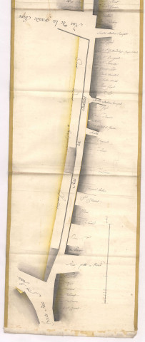 RN 44. Plan des alignements des rues St Loup et du châtelet à Châlons par Legendre, 1761.