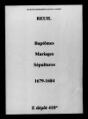 Reuil. Baptêmes, mariages, sépultures 1679-1684