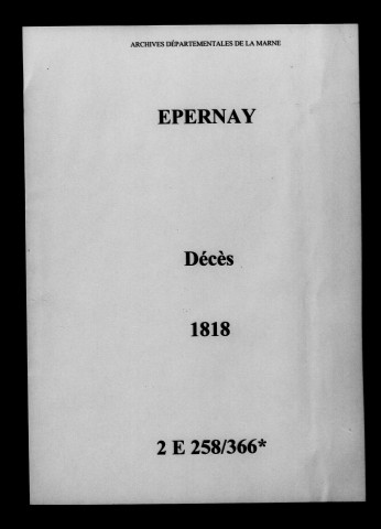 Épernay. Décès 1818