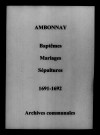 Ambonnay. Baptêmes, mariages, sépultures 1691-1692