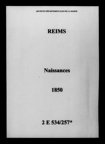 Reims. Naissances 1850